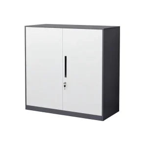 Detachable Gray and White Steel Adjustable Double Swing Iron Door Low File Cabinet with Lock