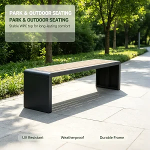 Detachable WPC Public Bench Outdoor Park Bench for Hospital School Commercial Street Bench Indoor Waiting Chair