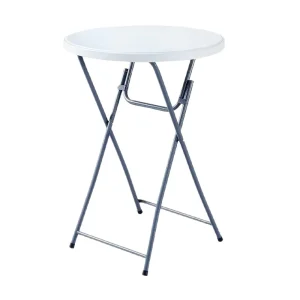 Dia 60cm Round Cocktail Event White Plastic Bar Height Folding Tables