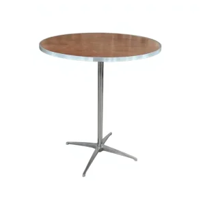 Dia.76CM Luan Plywood High Bar Table Two Columns U Shape Aluminum Edging Adjustable Height Modern Design for Apartment