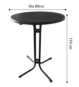 Dia80cm Foldable Portable Durable High Garden Round Bar Table