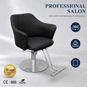 Diamond Quilted Barber Chair Hydraulic Salon Styling Chair 360 Degree Heavy Duty Hairdressing Seat for Barber Shop