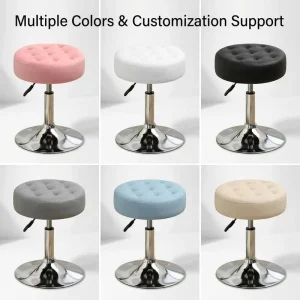 Diamond Quilted Swivel Bar Stool Adjustable Height Counter Stool with Footrest Backrest for Restaurant Hotel Commercial