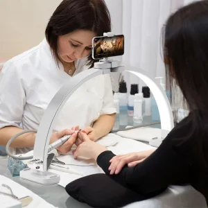 Dimmable Half Moon LED Nail Desk Lamp Professional Manicure Beauty Salon Table Lighting