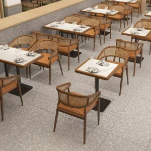 Dingshuai Modern Metal Seat Sofa Dining Table Chair Set for Restaurant Hot Pot Shop Commercial Furniture Guangdong Non-Foldable