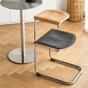 Dining Chair Chrome Cantilever Metal Frame Armless Side Chair Modern Design Living Room Hotel Use BSCI Certified OEM ODM
