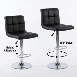Dining Furniture Bar Stools for Kitchen Factory Modern Counter Height Adjustable Swivel Leather Bar Furniture PU Bar High Chair