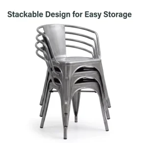 Dining Furniture Industrial Style Dining Chair Minimalist Design Metal Frame Restaurant Leisure Chair