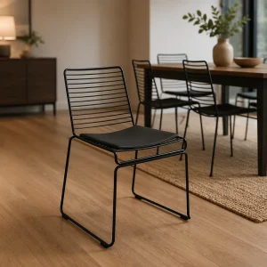 Dining Furniture Minimalist Style Wire Chair Stackable Heavy Duty for Restaurant Hotel Industrial Metal Frame Dining Chair
