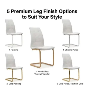 Dining Furniture Modern Design Dinner Chair High Back Waterproof PU Leather Colorful Durable Indoor Leisure Chairs