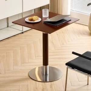 Dining Table Retro Stainless Steel Metal Wood Modern Nordic Office Furniture Dinning Hotel Restaurant Room Sets Dining Table