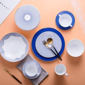 Dinnerware Sets Luxury Porcelain Royal New Design Disc New Bone China Dinnerware Set Porcelain Tea Cup Luxury China Dinner Set