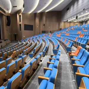 Direct Factory Source Auditorium Theater Chairs Writing Tablet Public Metal Folding Cinema Row Seats Theater Furniture