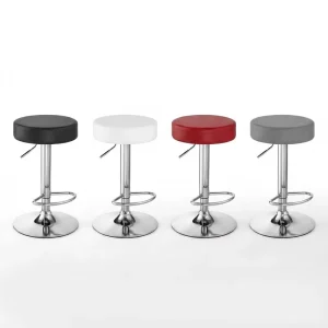 Direct Factory Space-Saving High Stools Leather Metal Base Rotating Height Adjustable for Trade Fair Exhibit Information Booth