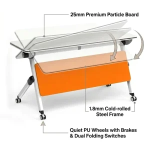 Direct From Manufacturers Modern Movable Foldable Training Table for Corporate Offices for CEO and Office Staff