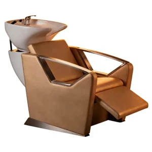 Dongkaili Metallic Leather Luxury Hair Salon Barber Chair Shampoo Bed with Water Flushing for Commercial Use