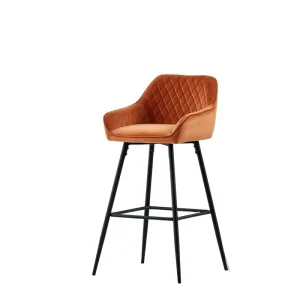 Donna Luxury Bar Stools Dining Mall Modern Fabric Powder Coated Metal Commercial Furniture Black Durable 5 Year