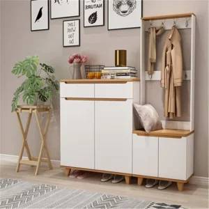 Door Entry Shoe Cabinet Nordic Solid Wood Simple Modern Hall Entrance Partition Locker Hanger Coat Cabin
