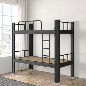 Dormitory Bed Students College Twin Over Red Bottom Construction Site Stainless Steel Frame Double Full Size Bunk Bed