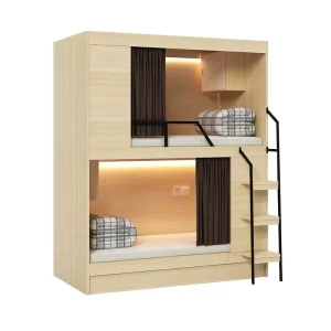 Dormitory Beds Solid Wood Capsule Bunk Bed with Stairs