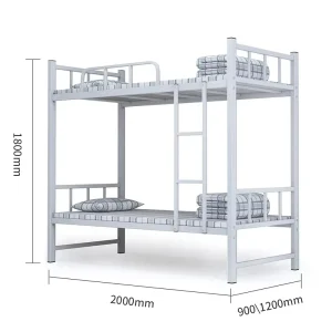 Dormitory Bunk Bed With Desk Durable Steel Dorm Metal Bed Frame Platform Bed Frame
