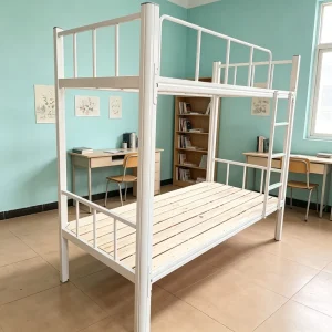 Dormitory Four People Metal Bunk Bed for Adult Staff Apartment Durable Design Steel Loft Bed with Stair