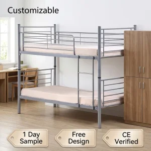 Dormitory Furniture Factory Metal Frame Bunk Bed with Mattress
