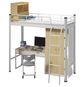 Dormitory Steel Bunk Bed Loft Bed with Wardrobe and Desk