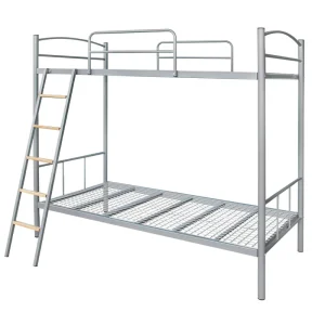 Double Bunk Bed Modern Metal Frame Dormitory Bed Portable Adults Kids Storage Friendly Bedroom Commercial Hotels Schools