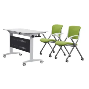 Double Commercial Furniture Conference Tables and Chairs Training Chair and Desk