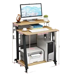 Double Computer Desk With Printer Shelf Extra Long Workstation Desk Study Writing Drawing Table for Home Office