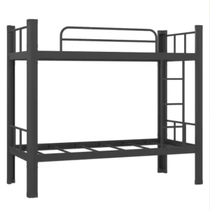 Double-Decker Bunk Beds Metal Frame Low Profile Minimalist Design for School Dormitory Hotel Apartment Bedroom Commercial Use