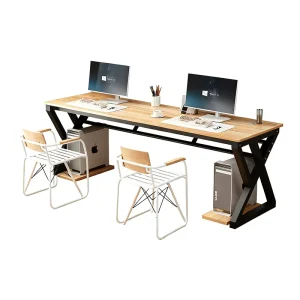 Double Desk Wooden Panel Light Luxury Modern Computer Desk Office Desk Bedroom Simple Study Table Writing Table Workbench