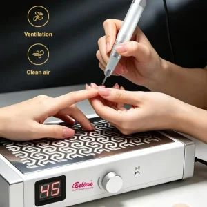 Double Fan Professional Square Nail Vacuum Dust Collector Extractor Table