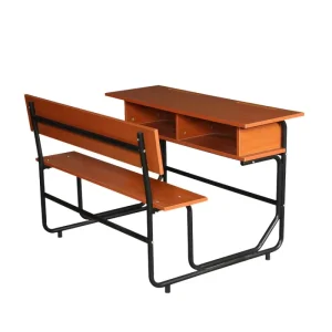 Double Integrated Student Desk Melamine Board School Furniture for African Education Use