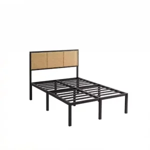 Double Iron Bed Frame with Thickened Skeleton Design Modern Minimalism Bedroom Furniture for Hotel Apartment Home