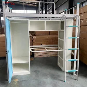Double Layer Dormitory Bed Adult University Steel Made Upper for Sleeping Lower for Table Attic Bed