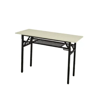 Double Layer Lightweight Folding Table Metal Outdoor Furniture for Courtyard Bold Steel Pipe Adjustable for Training Learning