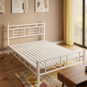 Double Minimalist Modern Metal Bed Eco Friendly Disassembly Dormitory Bedroom School Apartment Hotel Hospital