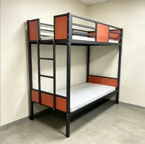 Double Reclining Minimalist Modern Metal Bunk Bed Detachable Frame for Hospital Employee Dormitories Multi Purpose Bedroom Use