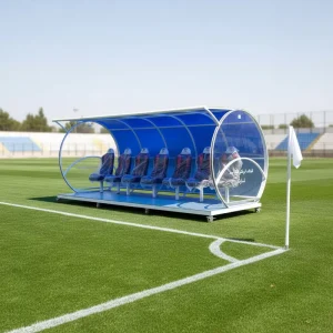Double Row Elite Portable Football Player Bench Mobile Soccer Dugouts Football Substitute Bench With VIP Seats SPY VIP