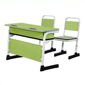 Double Seater Modern Classroom Student Desk Chair Set with Adjustable Height Eco friendly Wooden Design