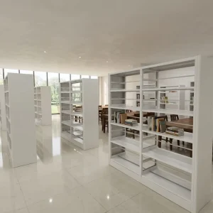 Double Side Storage Steel Library Bookshelf for Office or Home Use