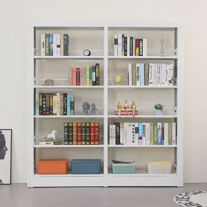 Double Sided Knock Down Steel Bookshelves Metal School