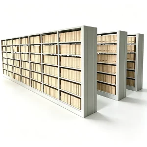 Double Sided Modern Stainless Steel Library Bookcase Adjustable Shelves Eco Friendly Durable 6 Layer Modular Design for Office