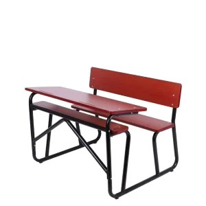 Double Size Two Seated Traditional Metal Eco-Friendly Detachable Modular School Desk and Chair Set