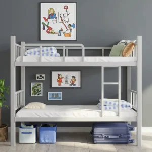 Double Staff Dormitory Iron Bunk Bed with Iron Frame for School Apartment or Bedroom