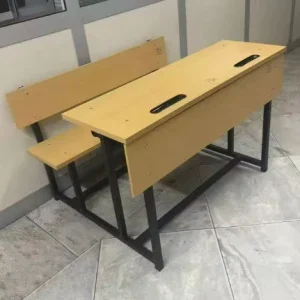 Double Student Desk Chair Set with Drawers 1m X 1m Export Integrated School Furniture for Children’s Study