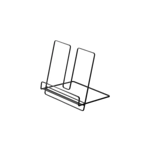 Double Tier Foldable Iron Bookshelf Tabletop Display Rack with Cleaning Tools for Desktop Storage of Magazines Cookbooks More