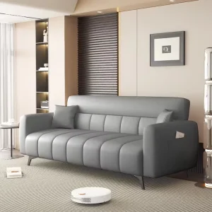 Dual Use Modern Simple Design Multifunctional Leather Fabric Sofa Bed Reclining Storage for Small Apartment Bedroom Hotel Use
